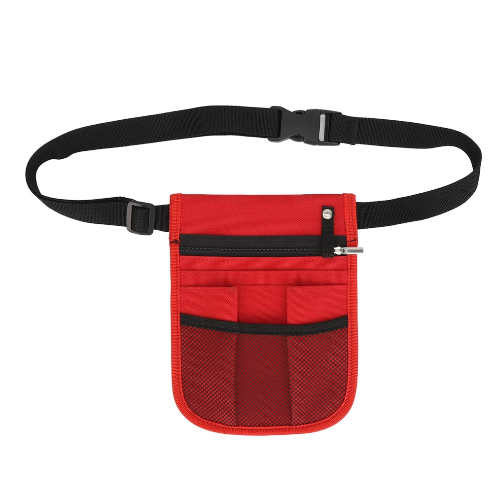 Nurse Fanny Pack Adjustable Strap Medical Bag Nurse Storage Waist Pouch Portable Nursing Accessories Tool Storage Bag Red