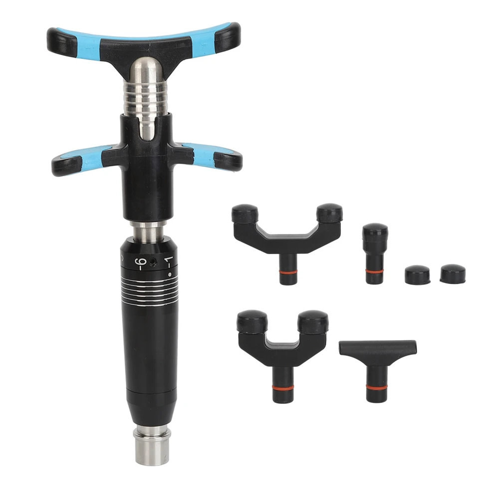 Manual Chiropractic Adjusting Tool 6 Strength Stainless Steel Spine Adjust Massager with 4 Heads for Joint Neck