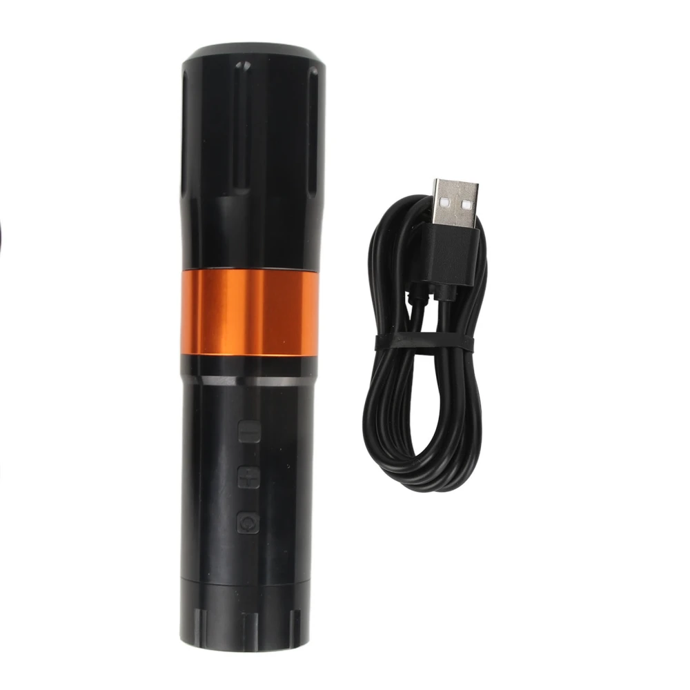 Wireless Rotary Tattoo Machine Pen 3mm Stroke Fast Charging LED Display Aluminum Alloy Cartridge Needle Tattoo Pen Orange