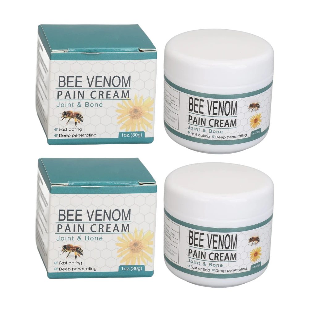 2pcs Herbal Extract Bee Venom Cream 1.1 Oz Reduce Soreness Bee Venom Joint Relief Cream for Neck Shoulder