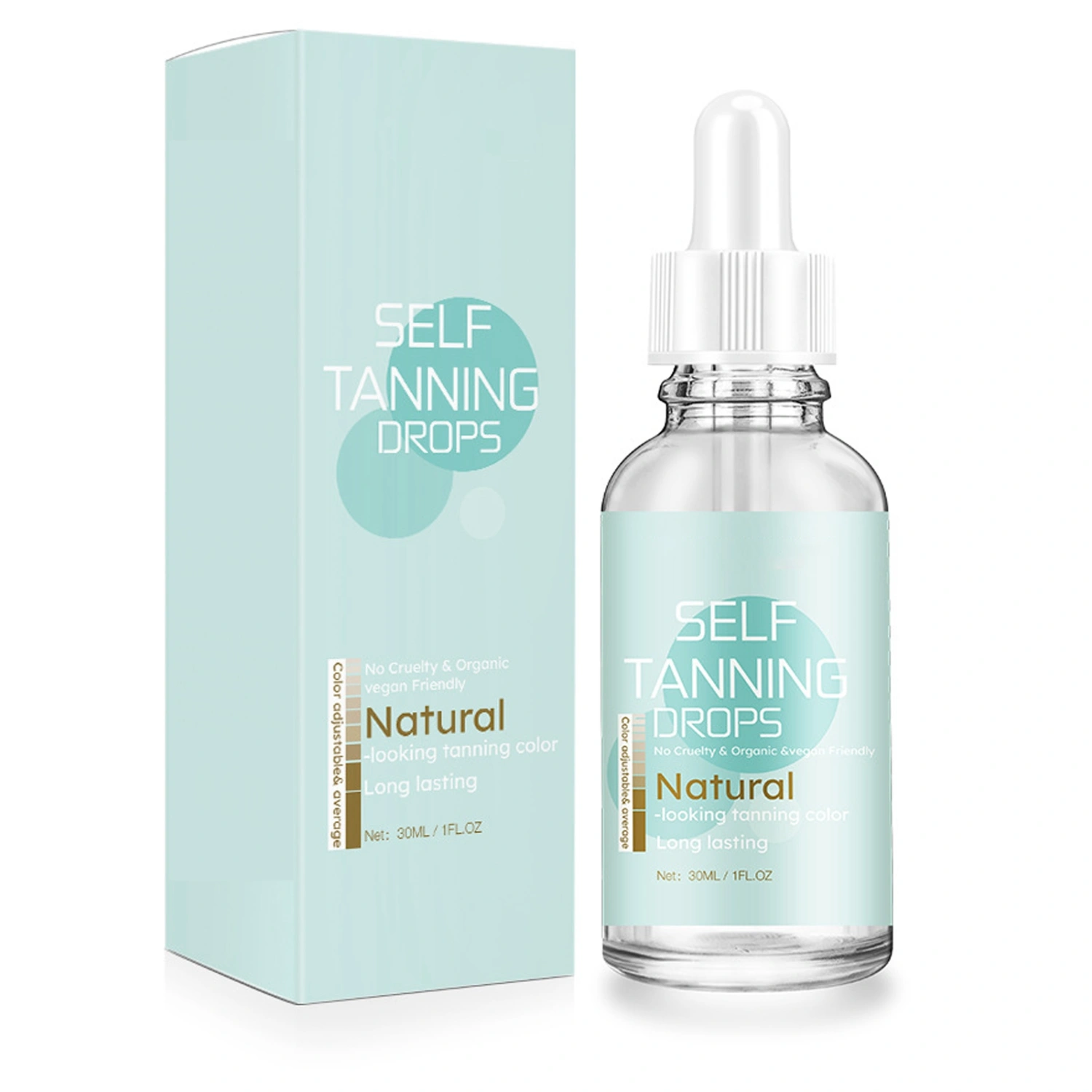 Self Tanning Drops Easy To Absorb Mild Gradual Body Dark Skin Tanner Drops for Women Men 30ml
