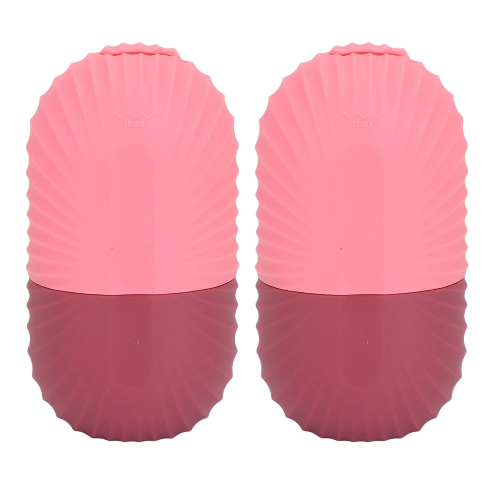 2Pcs Ice Face Roller 100ml Temperature Proof Washable Silicone Skin Care Facial Ice Mold for Home Travel Rose Red