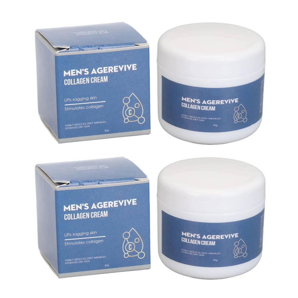 2PCS Mens Face Cream Revive Face Moisturizer Anti Aging Organic 30g Easy Apply Brighten Tighten Skin for Face Neck
