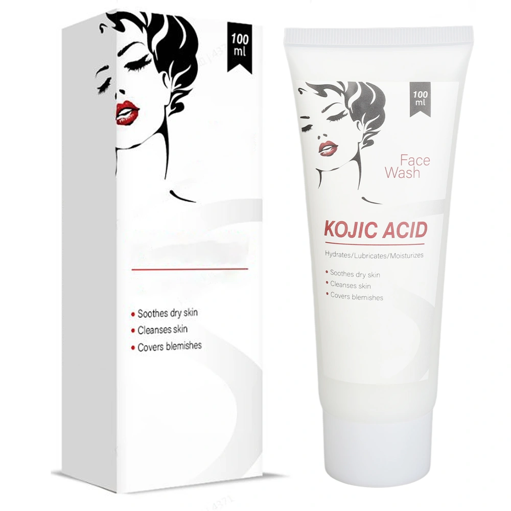 Kojic Acid Facial Cleanser 100ml Refreshing Hydrating Moisturizing Face Wash for Blackheads Pimple Removal