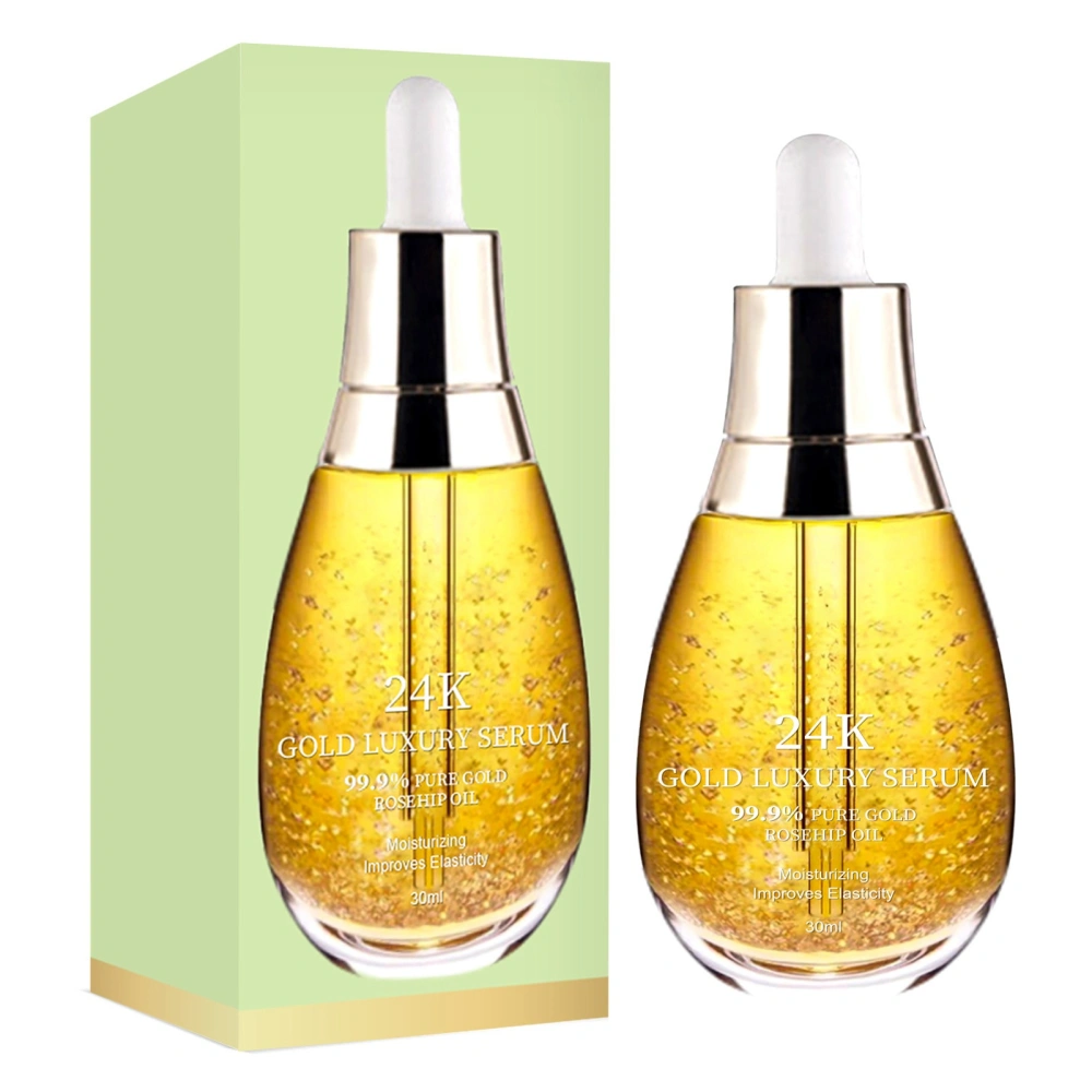 24K Gold Face Serum Hydrating Moisturizing Repair Skin Care Facial Serum with Vitamin E C 30ml