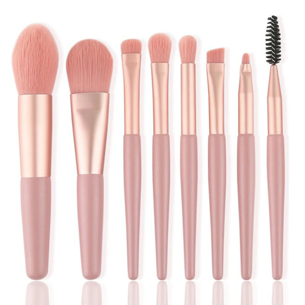 8 Pcs Mini Makeup Brush Set Eyeshadow Brush Portable Skin Friendly Soft Lightweight Cosmetic Brush for Travel