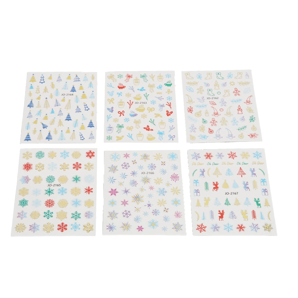 Christmas Nail Stickers Waterproof Self Adhesive Decorative 3D Nail Art Decals for Women Girls