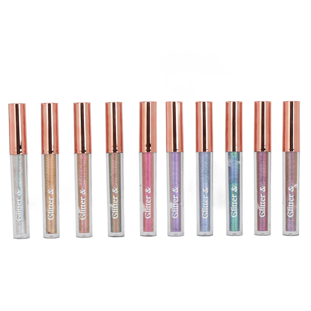 2ml 10 Pcs Liquid Glitter Eyeshadow Colorful Quick Drying Metallic Pigment Sparkling Eye Shadow for Make Up