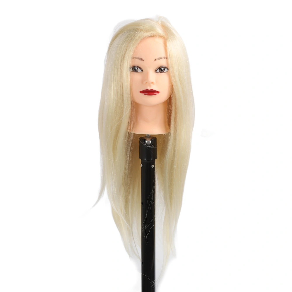 Hair Styling Mannequin Head 85% Real Hair Hairdresser Training Head for Braiding Golden Hair