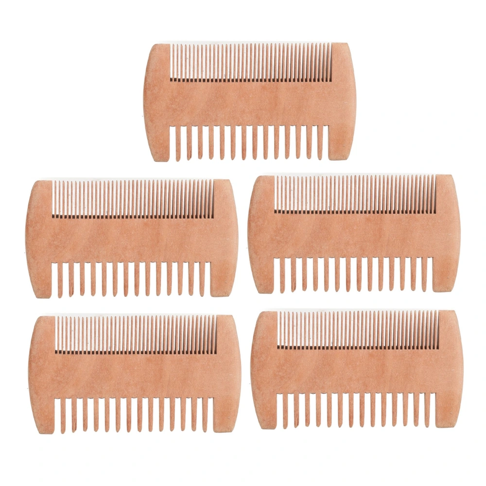 5pcs Double Sided Lice Comb Fine Coarse Teeth Remove Louse Wooden Beard Mustache Comb