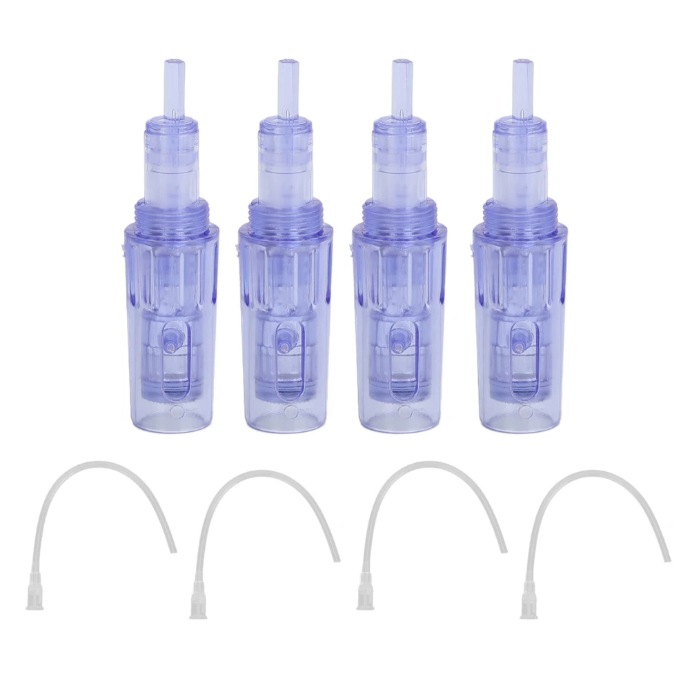 4pcs Round Nano Microneedling Needle Disposable Individually Packaged Replacement Microneedling Cartridges with Soft Tube Short Blue