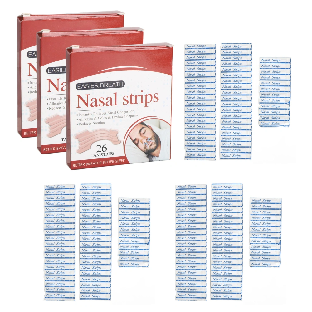 78pcs Nose Breathing Strips Anti Snoring Nasal Congestion Relief Tape Nasal Breathing Better Sleep Strips