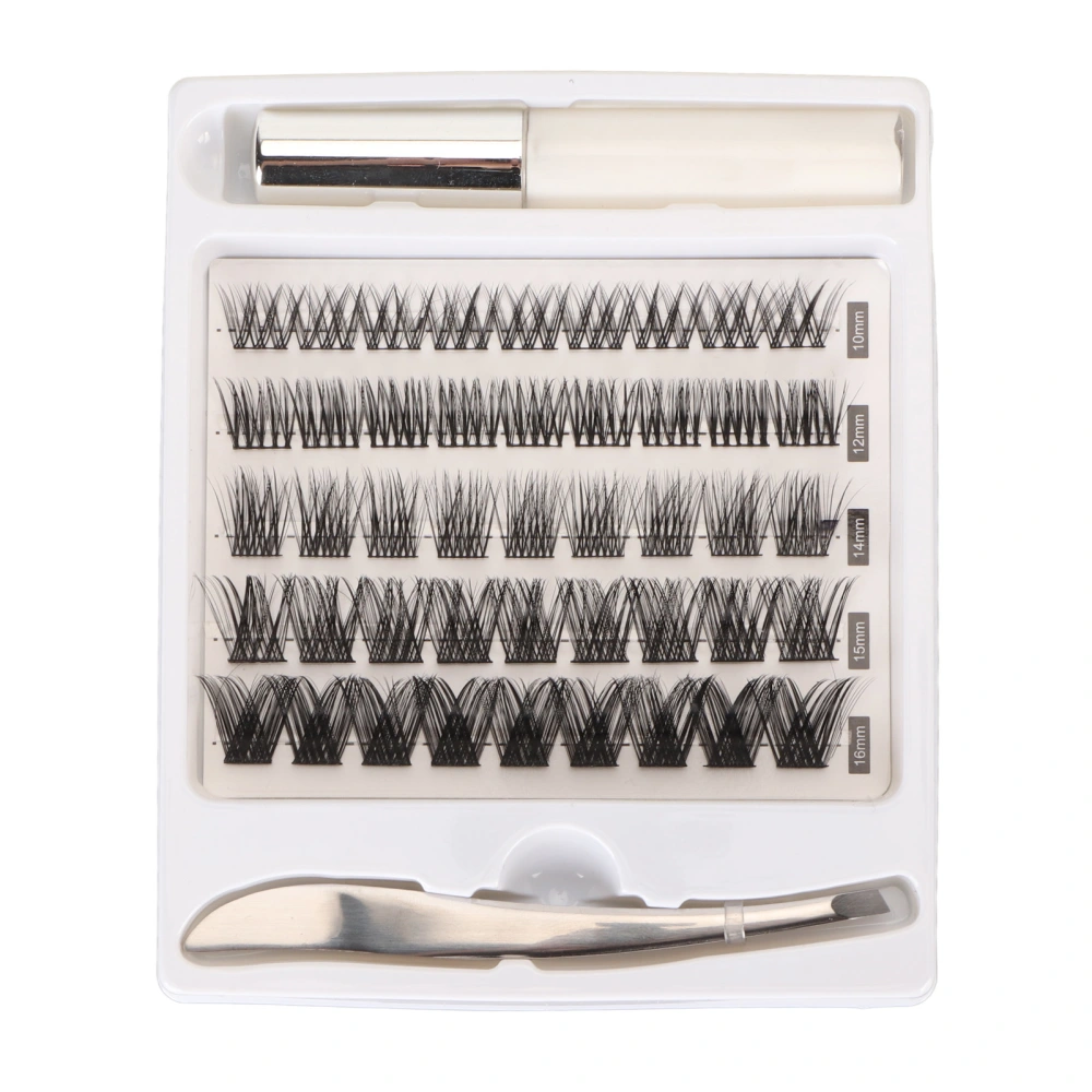 Lash Extension Kit Reusable Sectional Type Portable Individual Eyelash Extension with Tweezers and Lash Glue