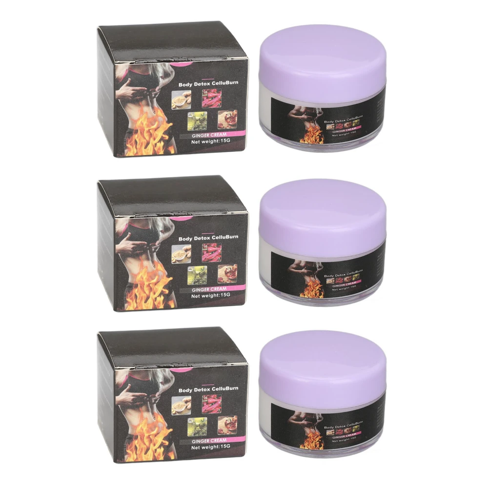 Body Slimming Cream Reduce Cellulite Fat Burning Tightening Ginger Cream for Whole Body 15g X 3