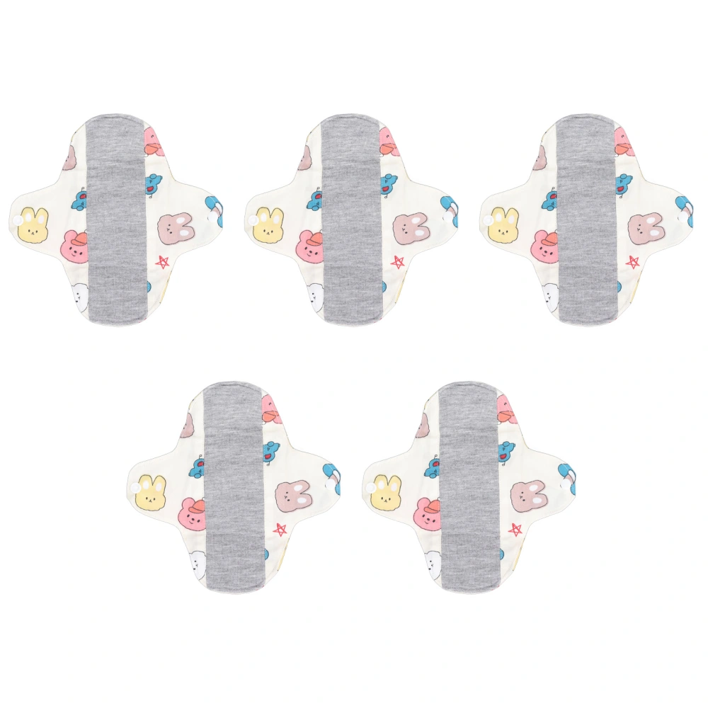 5pcs Washable Menstrual Pads Strong Water Absorption Breathable Reusable Feminine Sanitary Pads S THS004