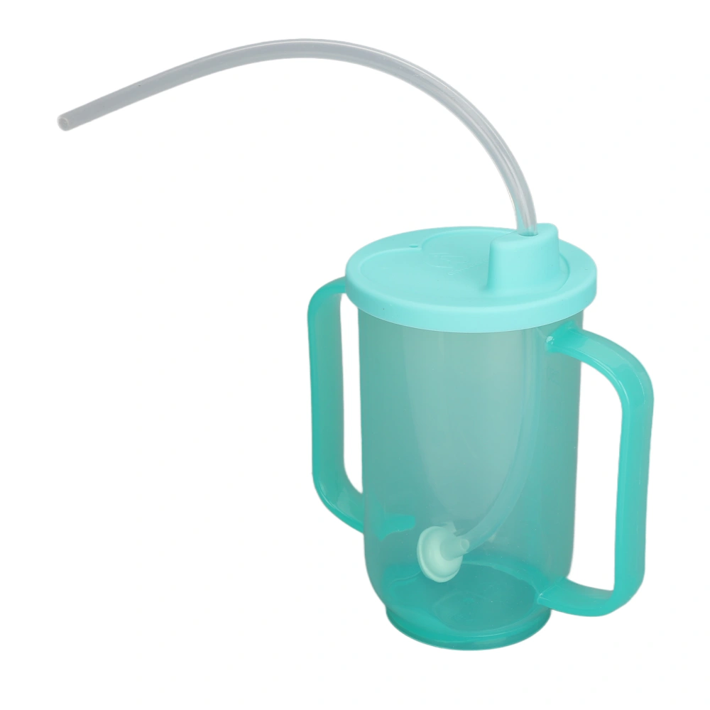 350ml Adult Sippy Cup Leakproof Heat Resistant Safe Convalescent Feeding Cup with Extended Straw for Elderly Patient