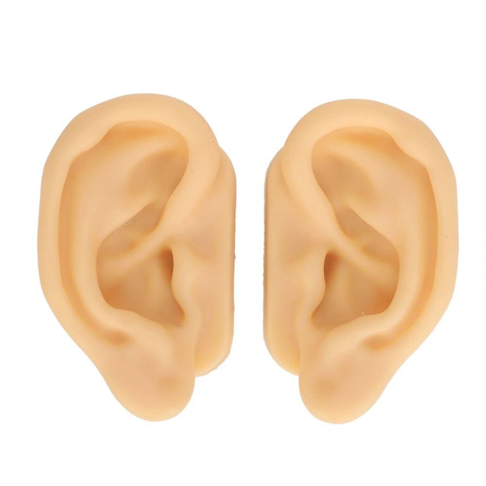 Silicone Ear Model Lifelike Soft Left Right Ear Piercing Practice Model for Earrings Earphones Display 1 Pair