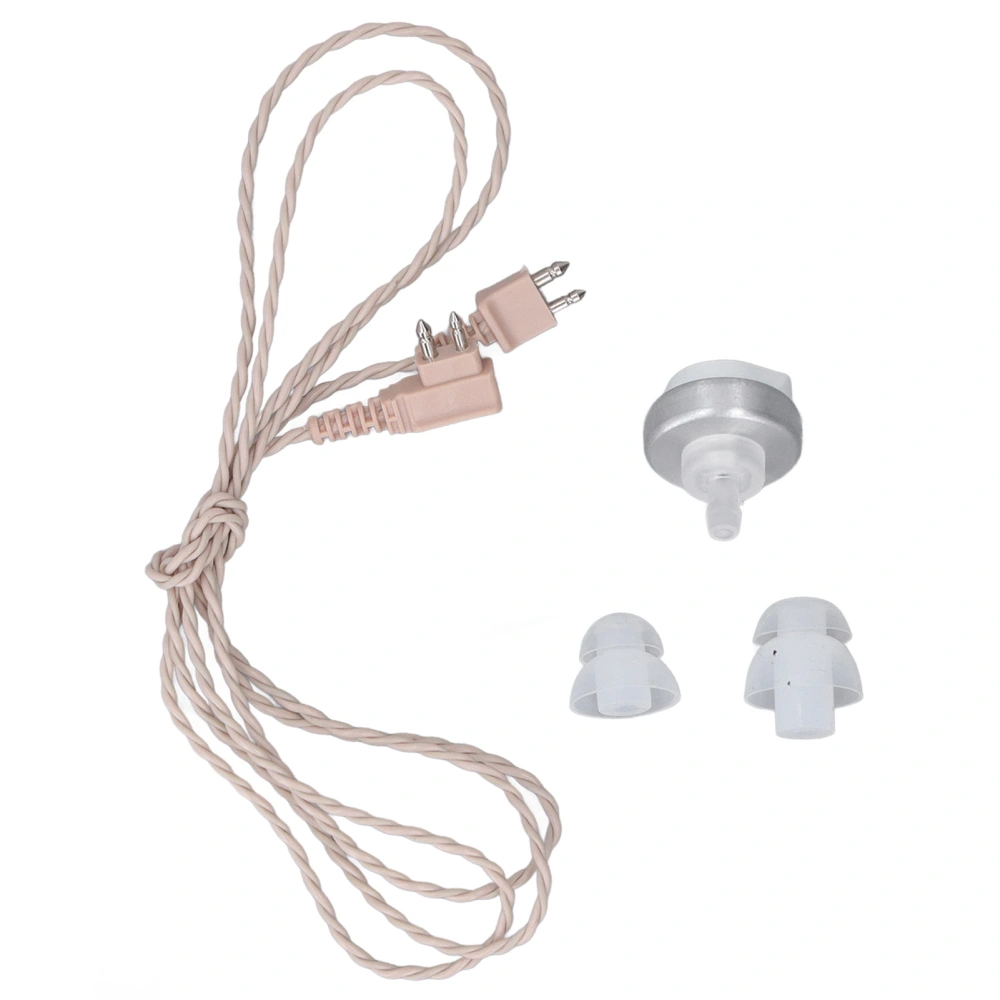 2 Pin Sound Aid Adapter Cable Headphone Head Earplugs Sound Amplifier Recevier Cable for Monaural Earphone Device Skin Color