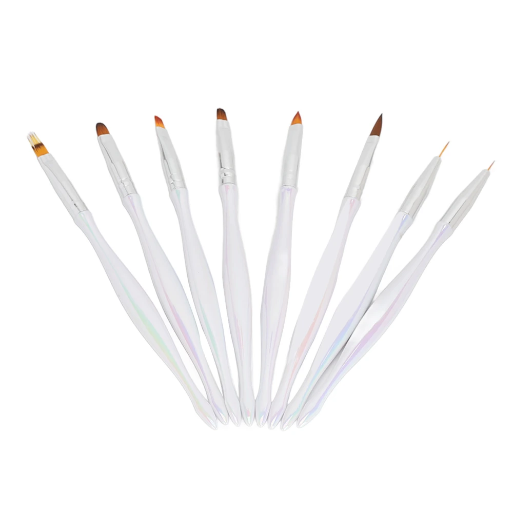 8pcs Gel Nail Brush UV Gel Extension Nail Art Tips Builder Brush Manicure Pen Painting Brush for Home Salon Use