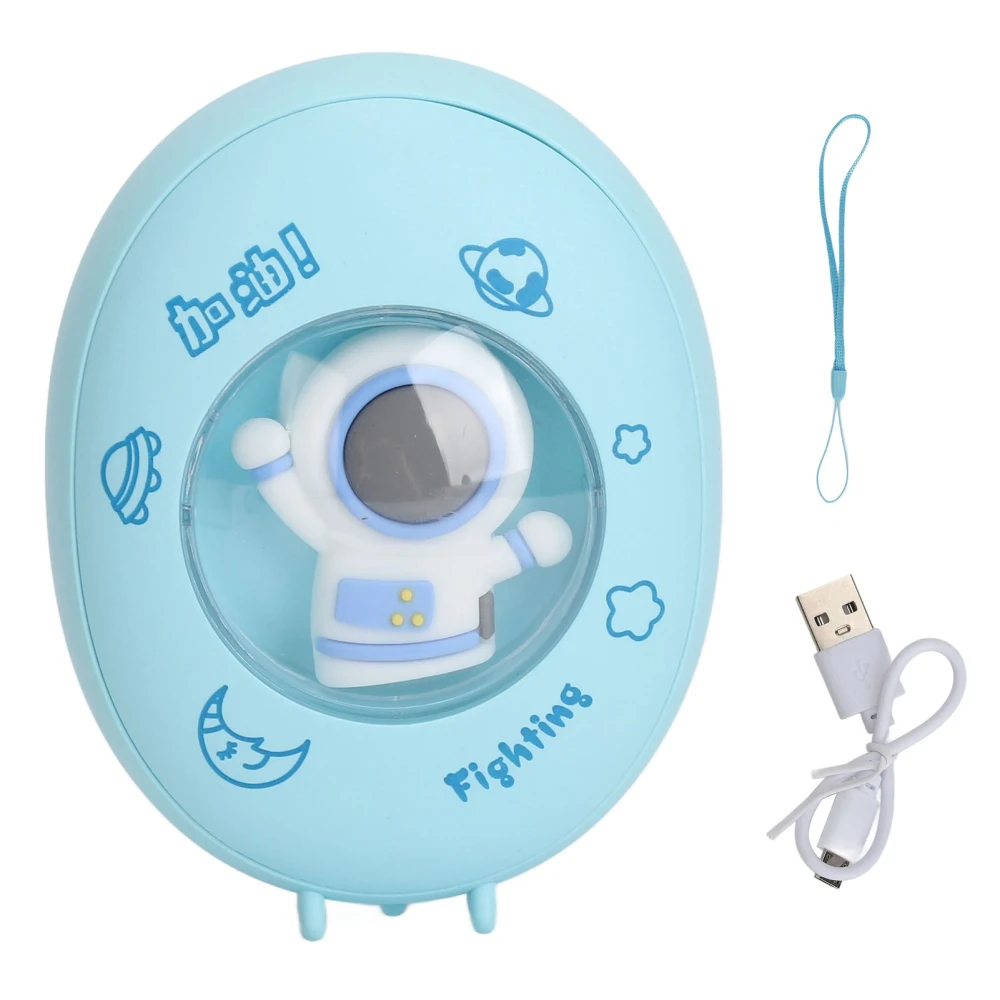 Rechargeable Hand Warmer 3 Gears USB Charging Portable Cute Cartoon Electric Hand Heater with Night Light Blue