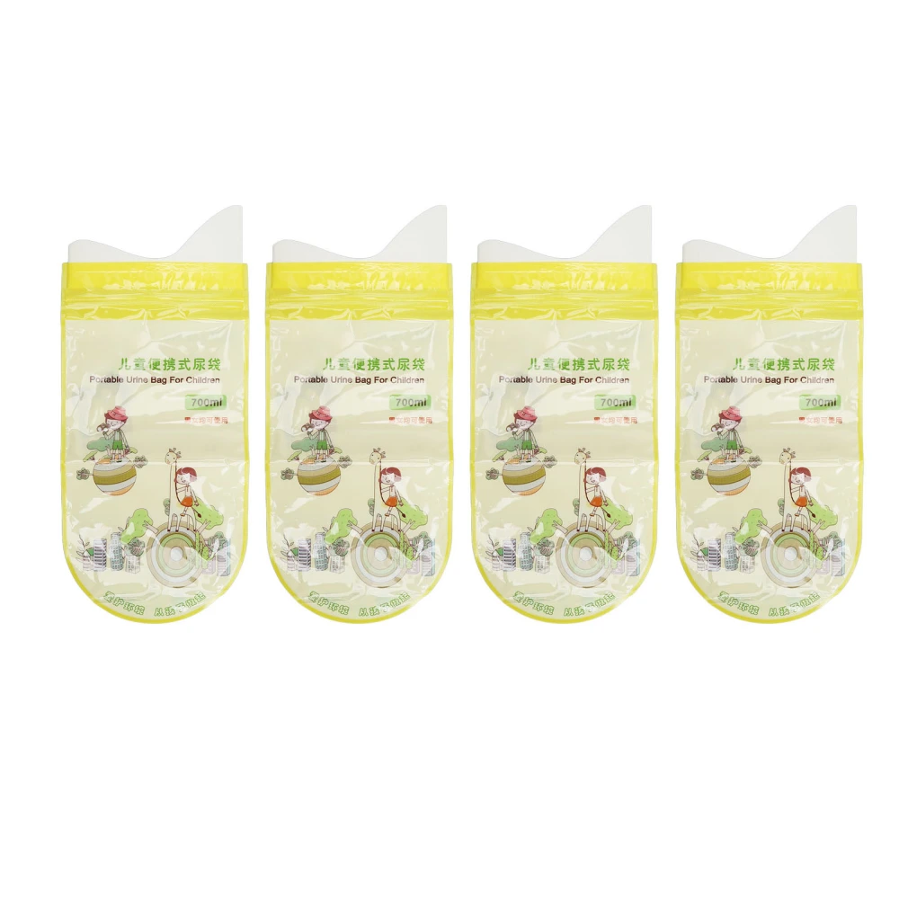 4PCS Portable Urine Bag Disposable Fast Absorbing Odorless Safe Travel Pee Bags for Kids Children