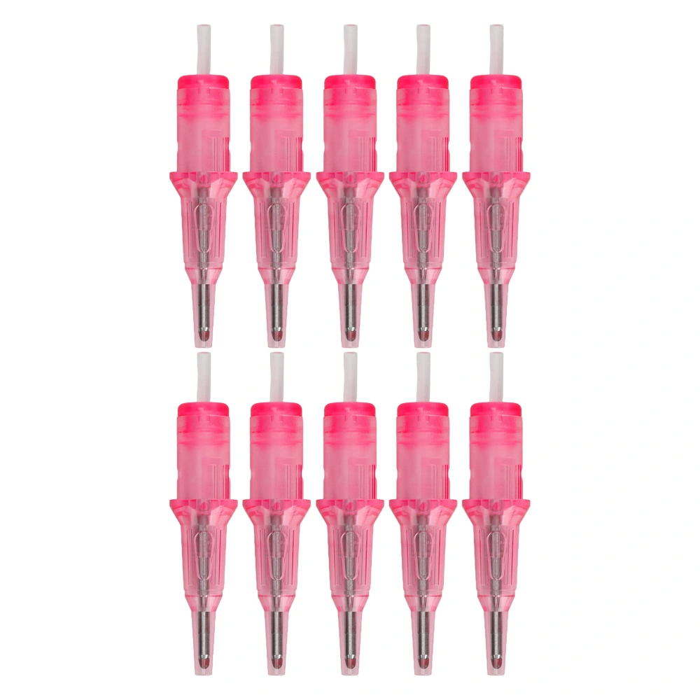 10Pcs 2ml Tattoo Ballpoint Pen Cartridges 0.5mm Practice Ball Pen Cartridges Tattoo Needles for Beginners Pink