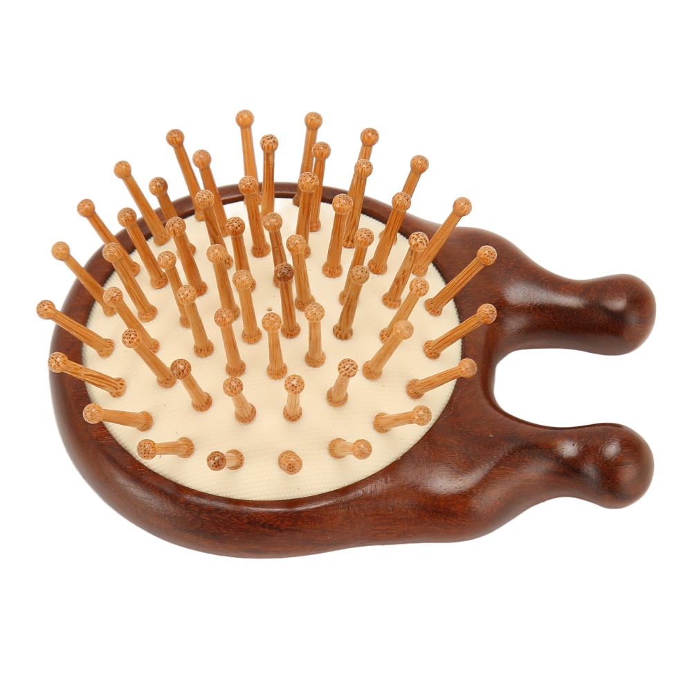 Massage Hair Brush Multifunction Sandalwood Portable Round Teeth Wooden Nose Scraper Cushion Massage Comb