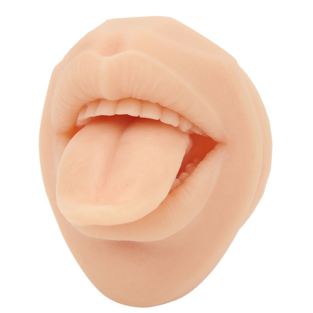 Silicone Tongue Mouth Model 3D Simulation Soft Flexible Reusable Piercing Practice Body Parts