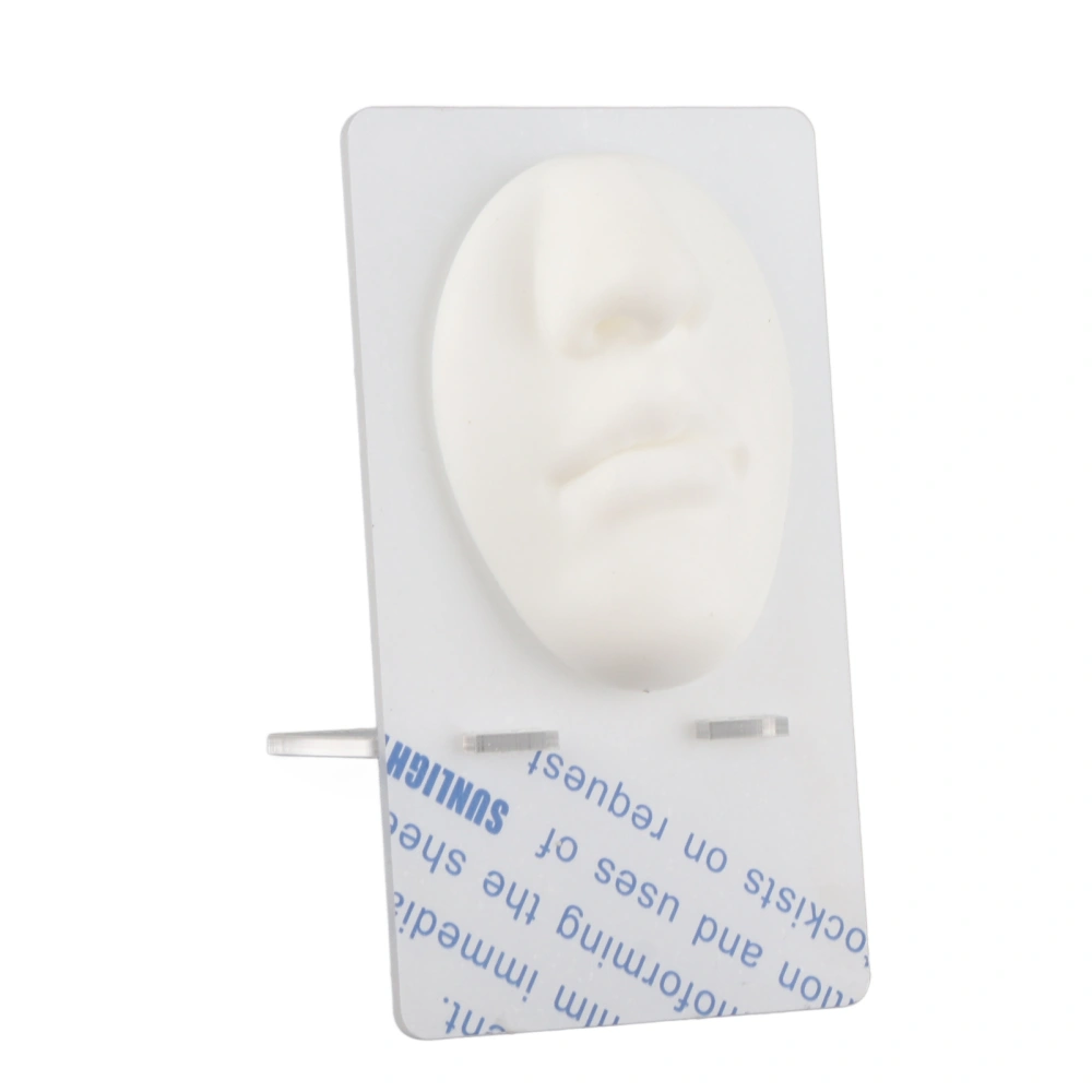 Silicone Mouth Nose Model 3D Realistic Reusable Display Nose Piercing Practice Model White