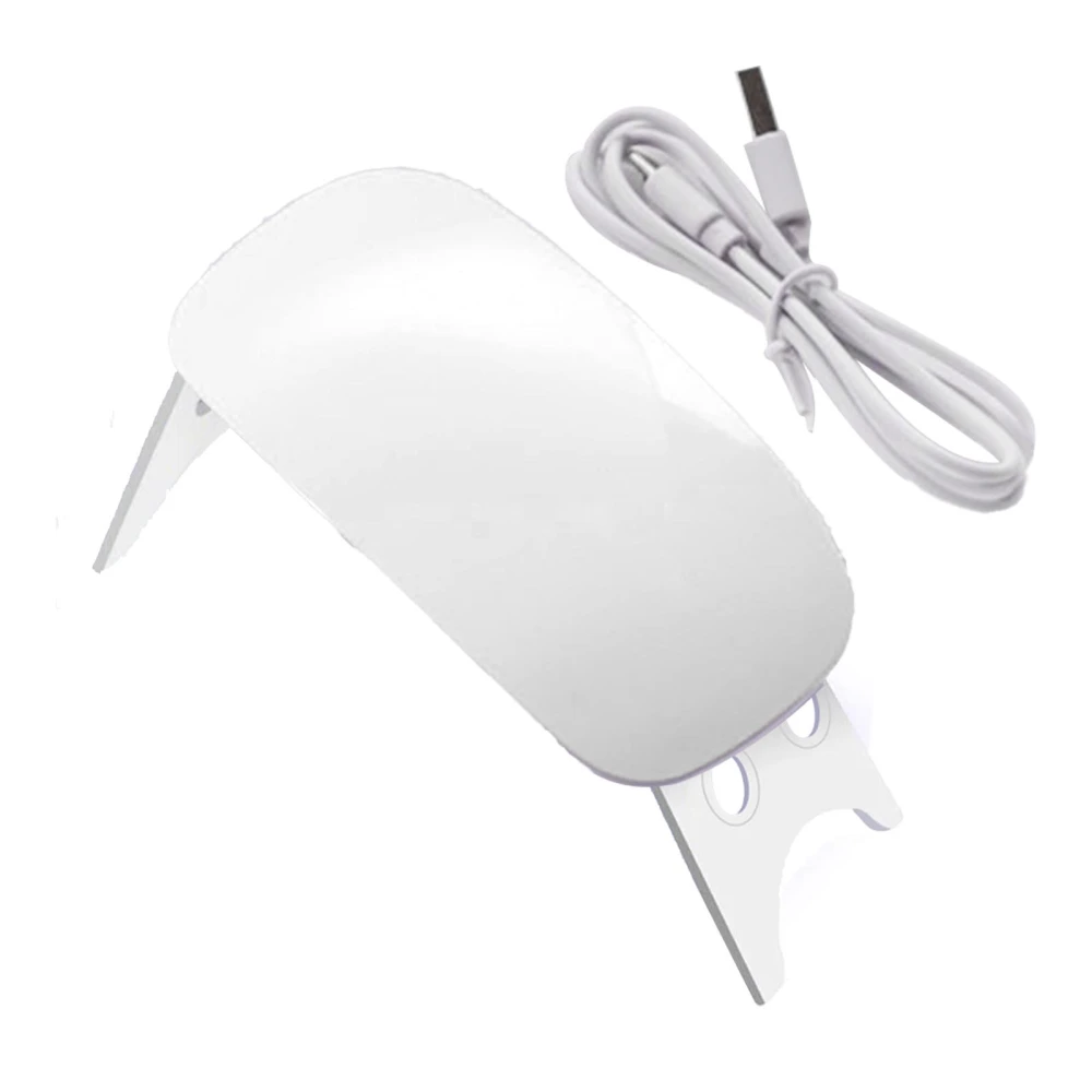 Mouse Shape Nail Dryer Portable Foldable Arm 6pcs Light Chips USB Mini LED Nail Lamp for Beauty Salon White