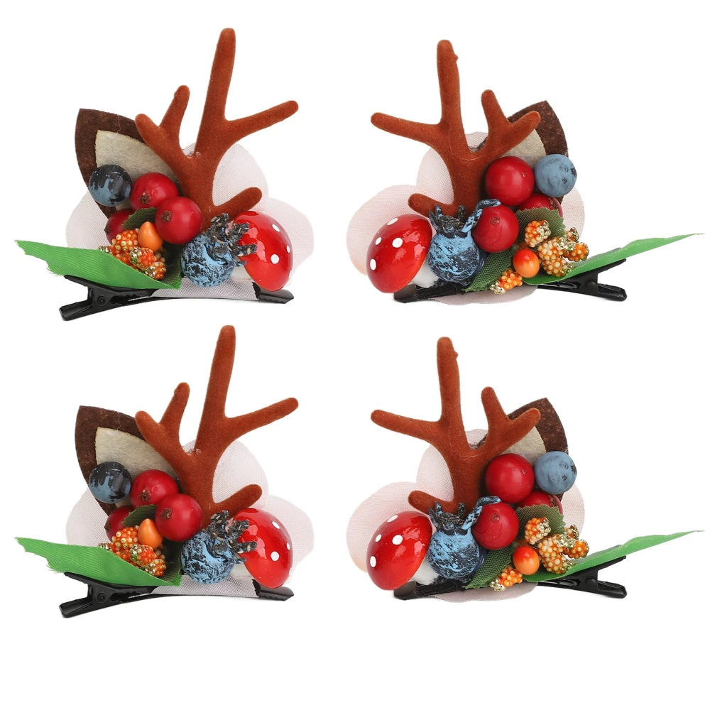 2 Pairs Christmas Hairpin Hair Clips Cute Light Reindeer Antlers Hair Pins Xmas Party Cosplay Hair Pin Hair Accessories