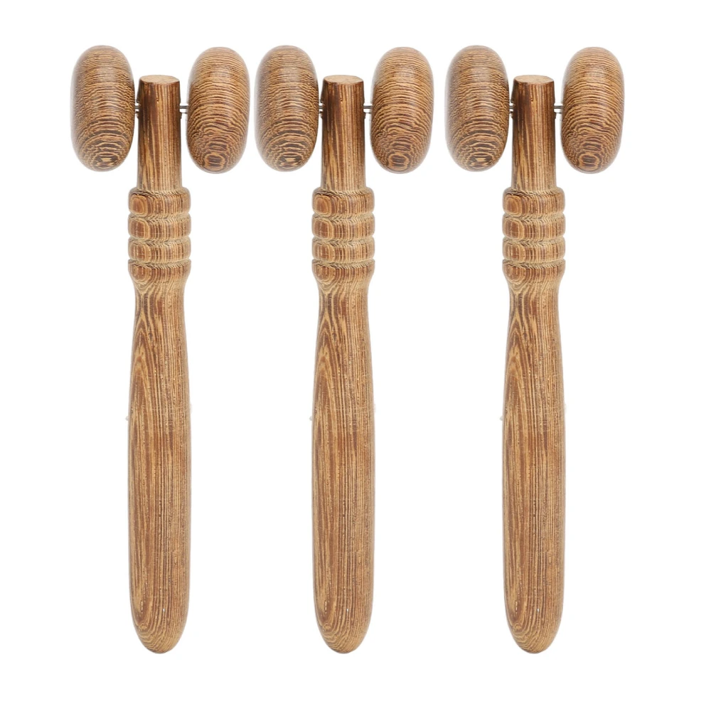 3pcs Facial Nose Roller 2 Wheeled Nose Massage Wooden Facial Slimming Manual Self Massage Tool