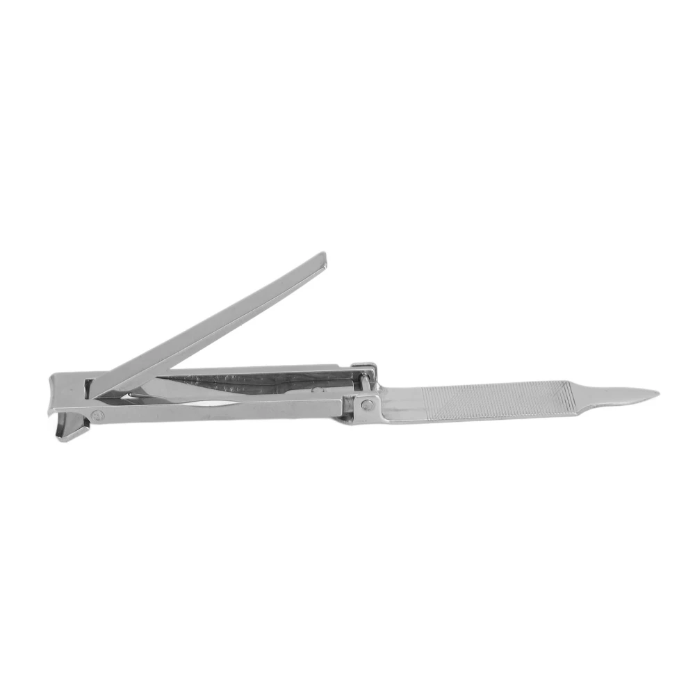 Stainless Steel Nail Clipper with Textured File Accurate Cutting Folding Nail Cutter Tool