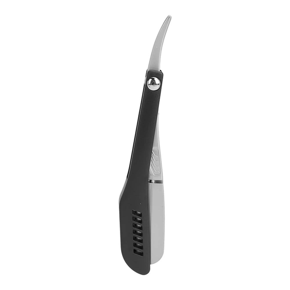 Foldable Beard Clipper Stainless Steel Manual Safety Mtraight Clipper for Men Without Blade Silver