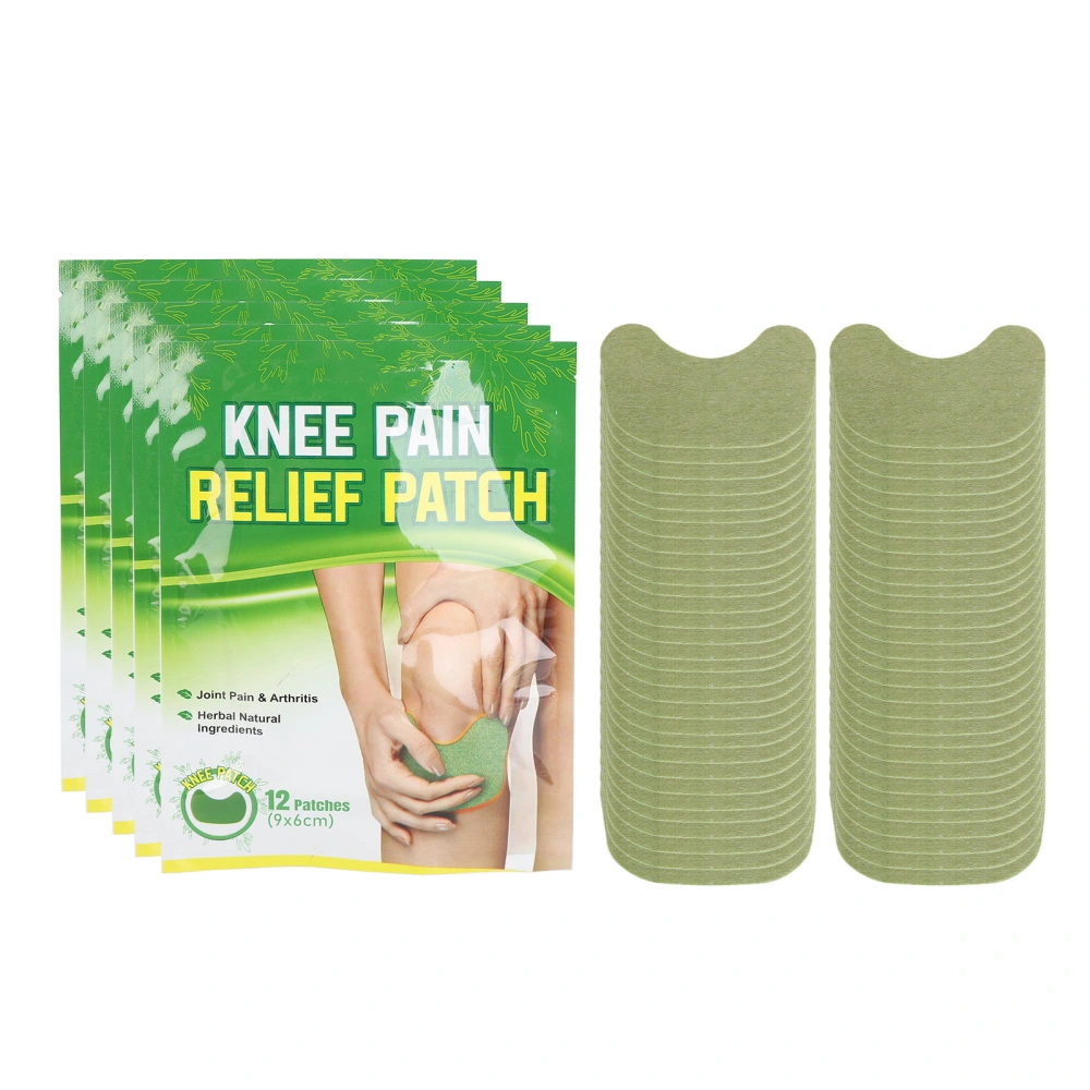 60 Pcs Wormwood Knee Patch Quick Pain Alleviation Self Adhesive Knee Plaster for Sports Fitness Joint Care