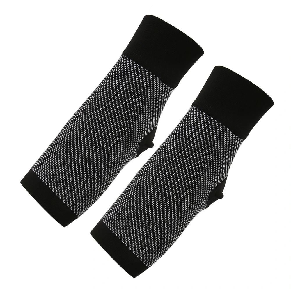 2Pcs Ankle Compression Sleeve Open Toe Ankle Compression Socks Plantar Fasciitis Support Brace for Men Women L 24-28cm Arch Circumference