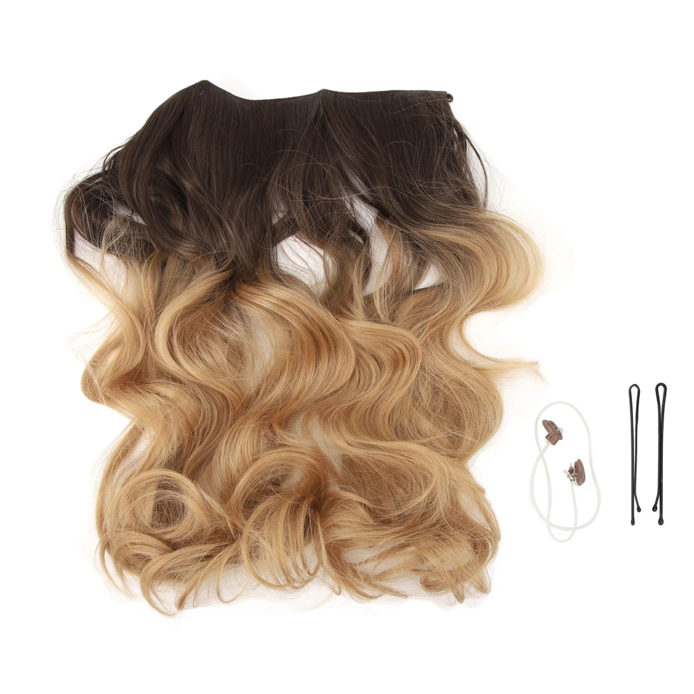 Wig Extension Piece Women Long Curly Gradual Change Color Large Wave Hair Wig Piece 6T25 M01 18INCH