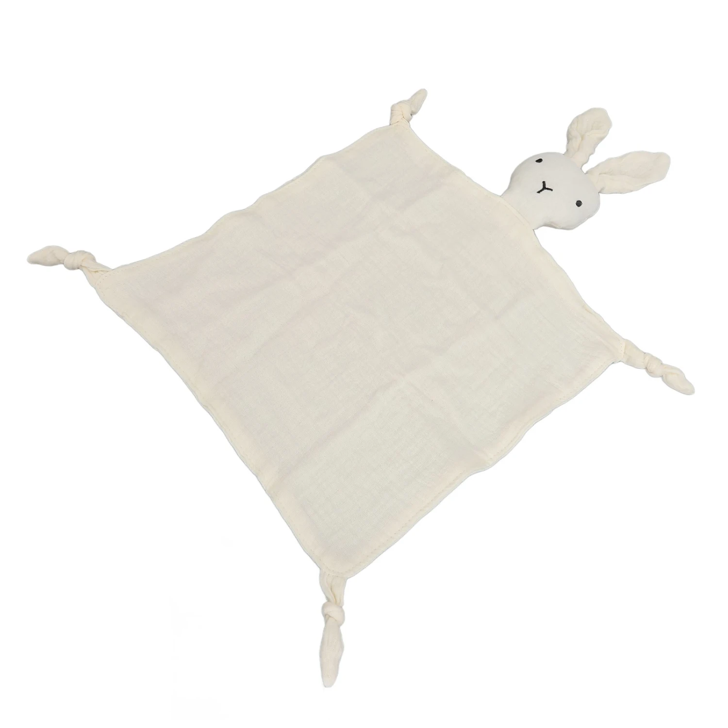 Bunny Security Blanket Cute Lovey Blanket Double Layer Cotton Soft Security Blanket for Sleeping Playing