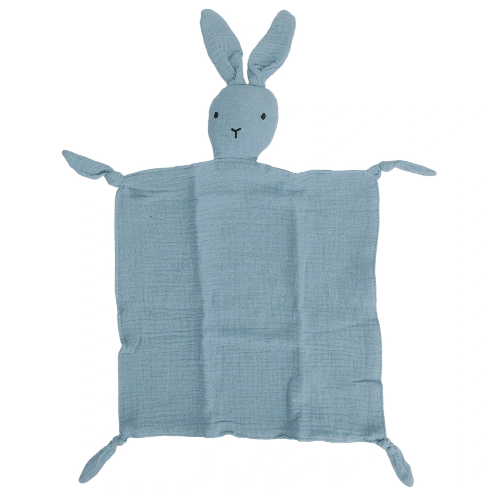 Bunny Lovey Blanket Cotton Muslin Soft Breathable Soothing Towel Bunny Baby Security Blanket Blue