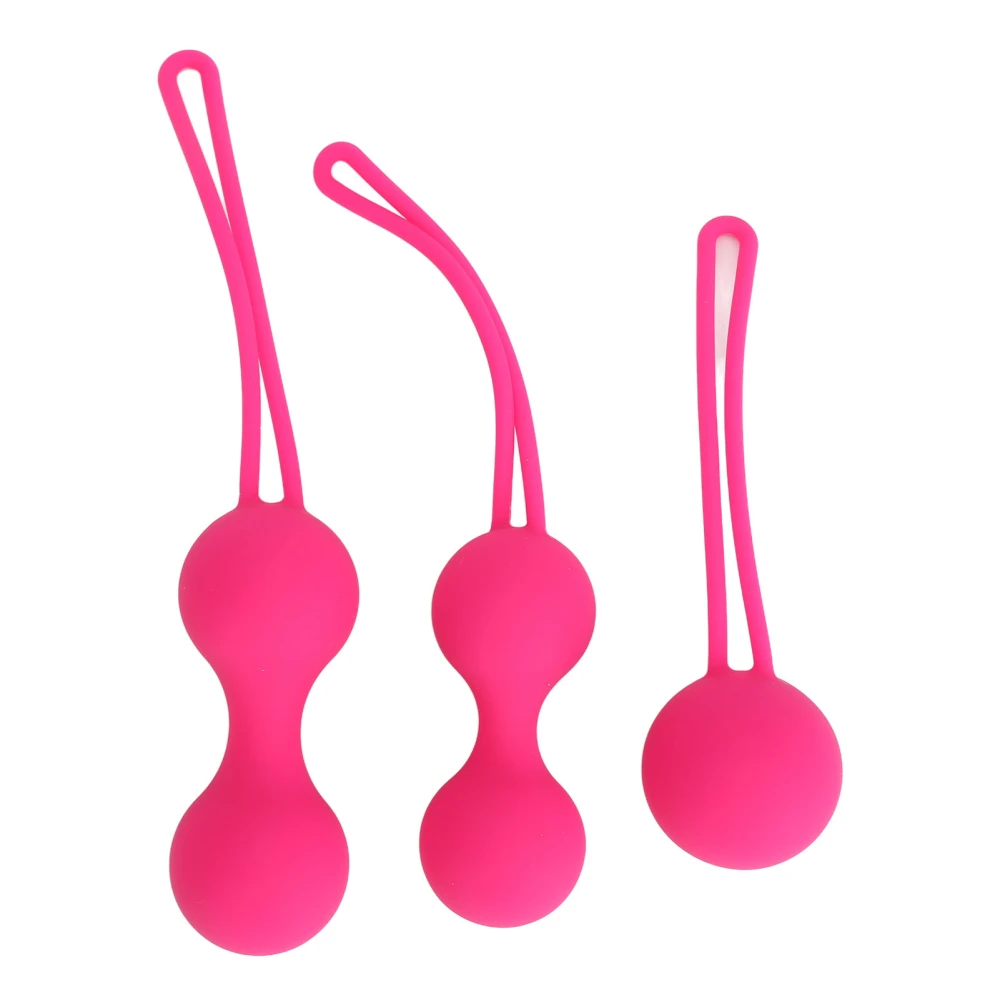 3pcs Women Pelvic Floor Muscles Trainer Ball Massaging Strengthening Pelvic Trainer Exercise Ball Pink