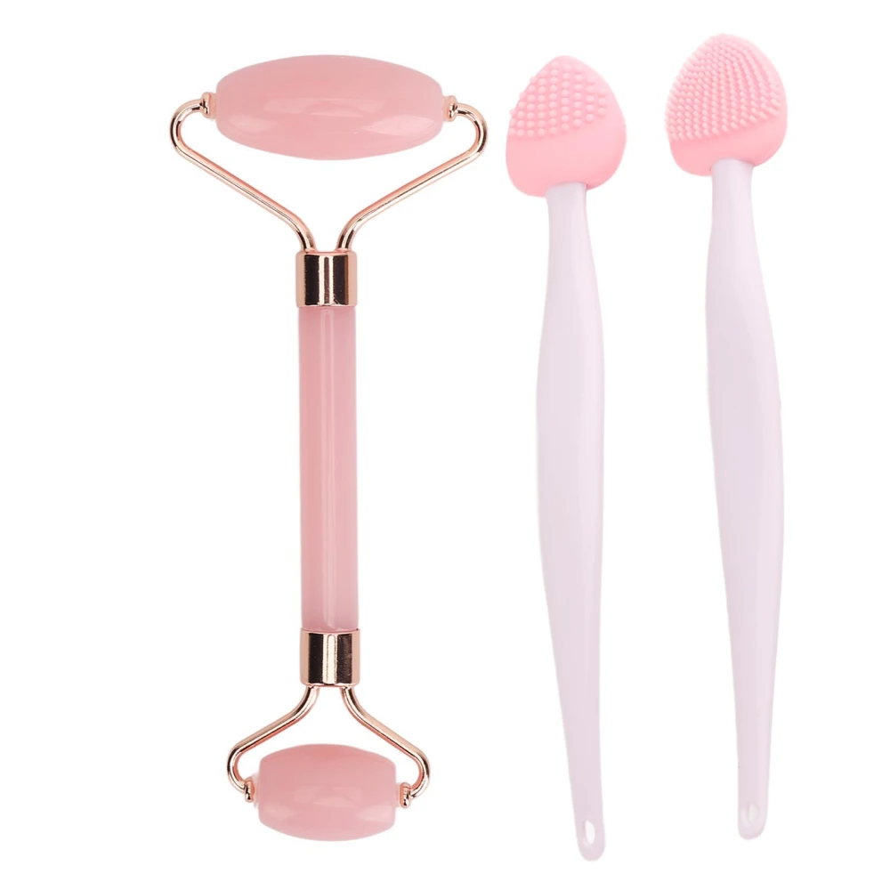 Face Massage Roller Double Headed Promote Circulation Skin Lifting Tightening Roller with Brush