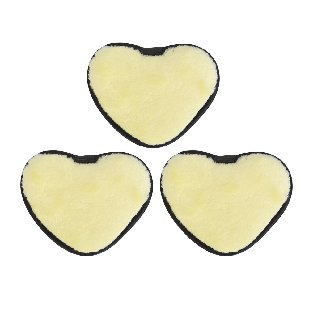 3Pcs Heart Shaped Facial Cleaning Pad Women Soft Washable Reusable Makeup Removal Face Cleaning Towel for Home Travel