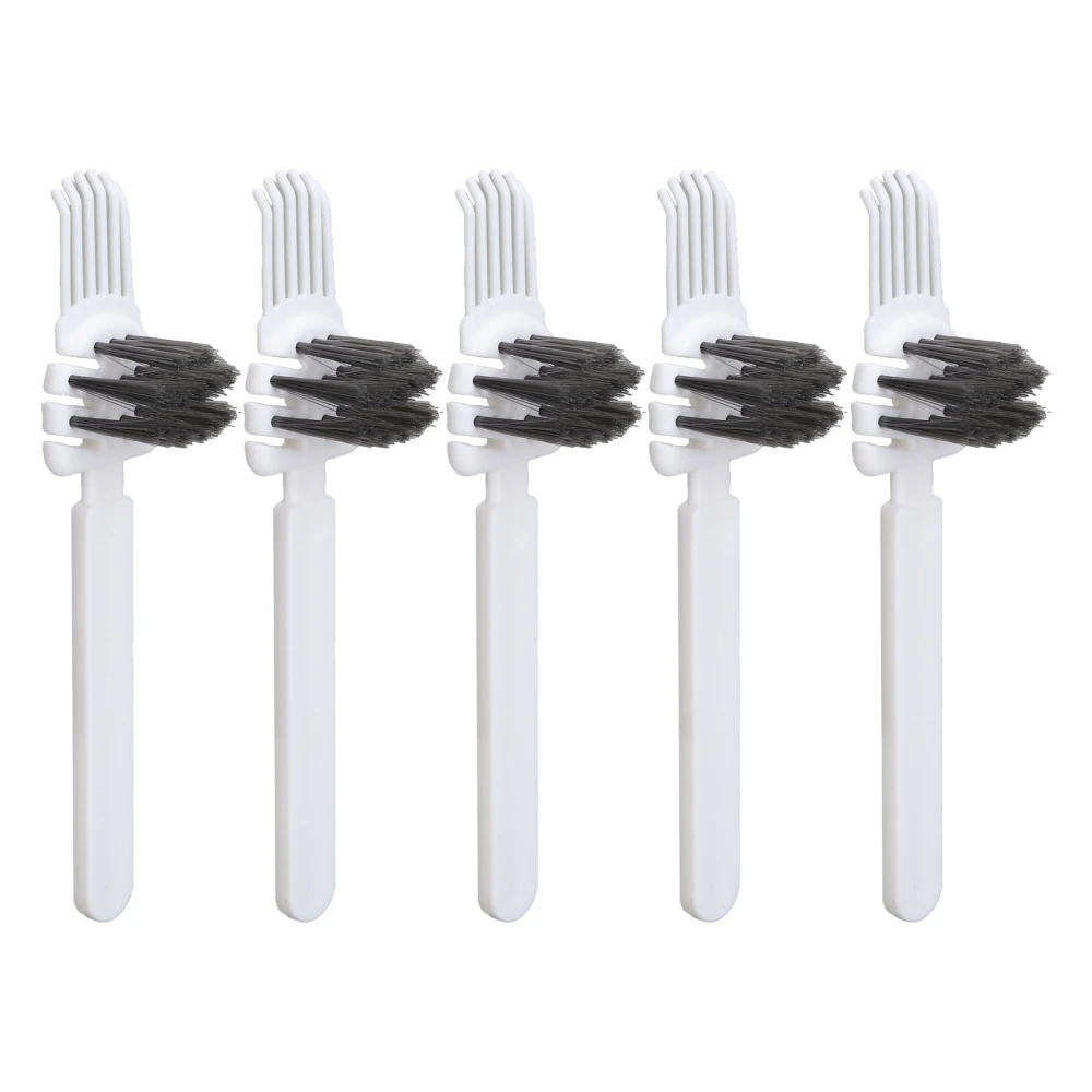 5Pcs Comb Cleaning Brush Plastic Dense Bristles Long Handle Portable Hair Brush Cleaner White