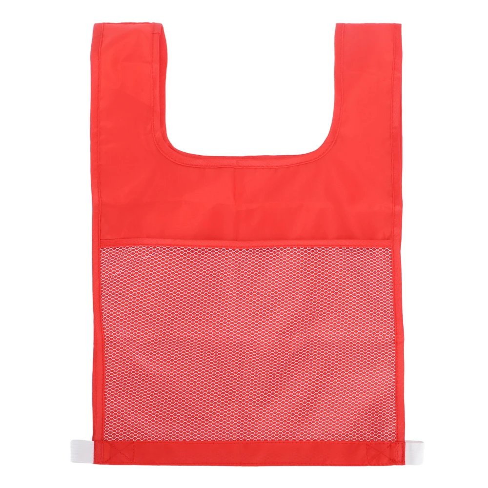 Children Educational Vest Mesh Pockets Letters Numbers Cognitive Vest for Kindergarten Red