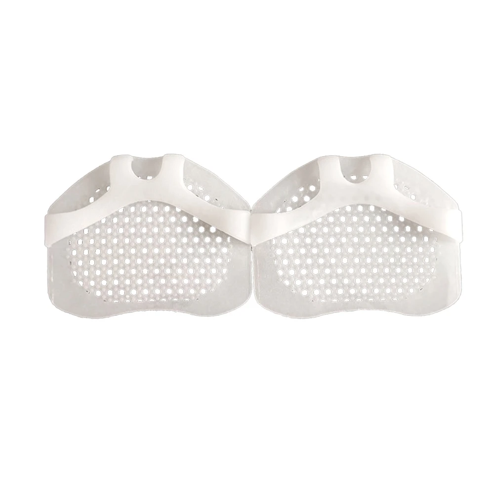 1 Pair Forefoot Pads Prevent Slipping Faveolate Soft Silicone Front Foot Cushion Inserts for High Heel Thin White