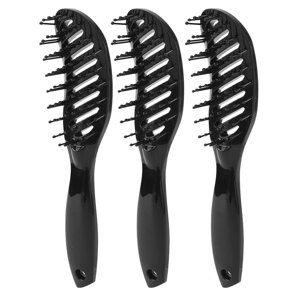 3pcs Man Detangling Shaping Hair Brush 9 Rows Curved Removable Hairbrush Comb Hair Styling Tool for Blow Drying