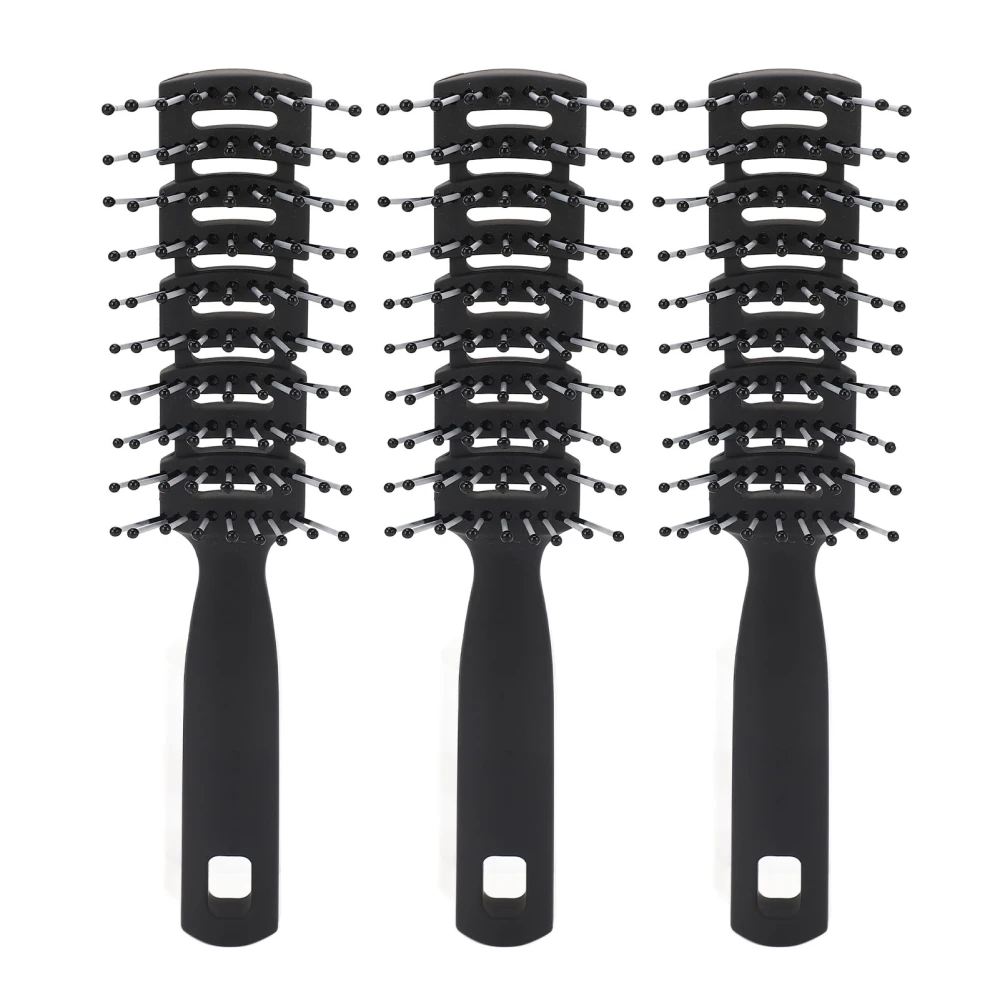 Vent Hair Brush 9 Row Scalp Massage Quick Blow Drying Styling Vented Comb for Men Slicked Back Hair 3pcs