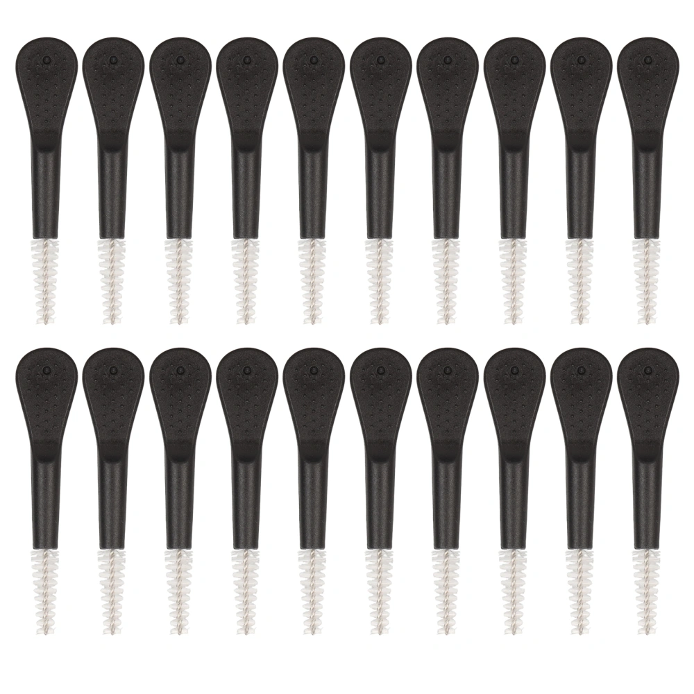 20pcs Sound Aid Vent Brush Black Handle Nylon Hair Sound Amplifier Tube Cleaning Tool for Earbuds