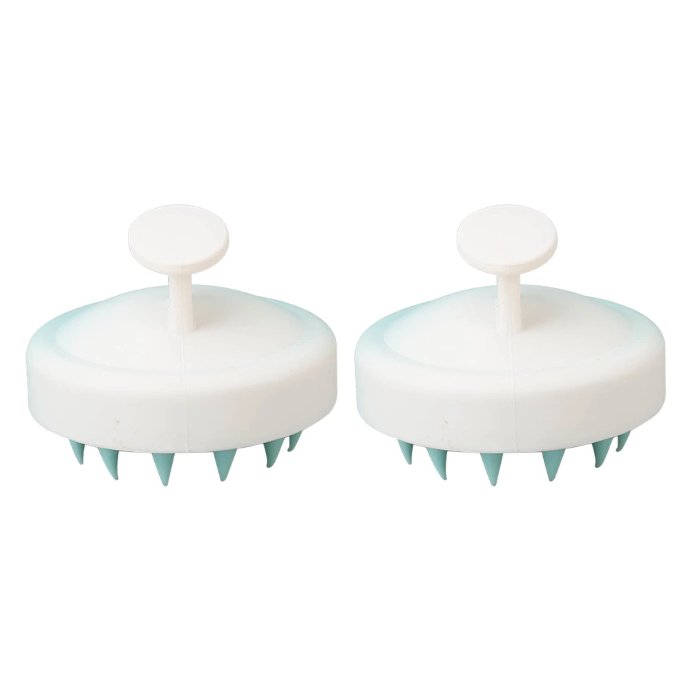 2Pcs Hair Scalp Massager Improve Blood Circulation Exfoliator Silicone Scalp Massager Shampoo Brush Scalp Scrubber Blue