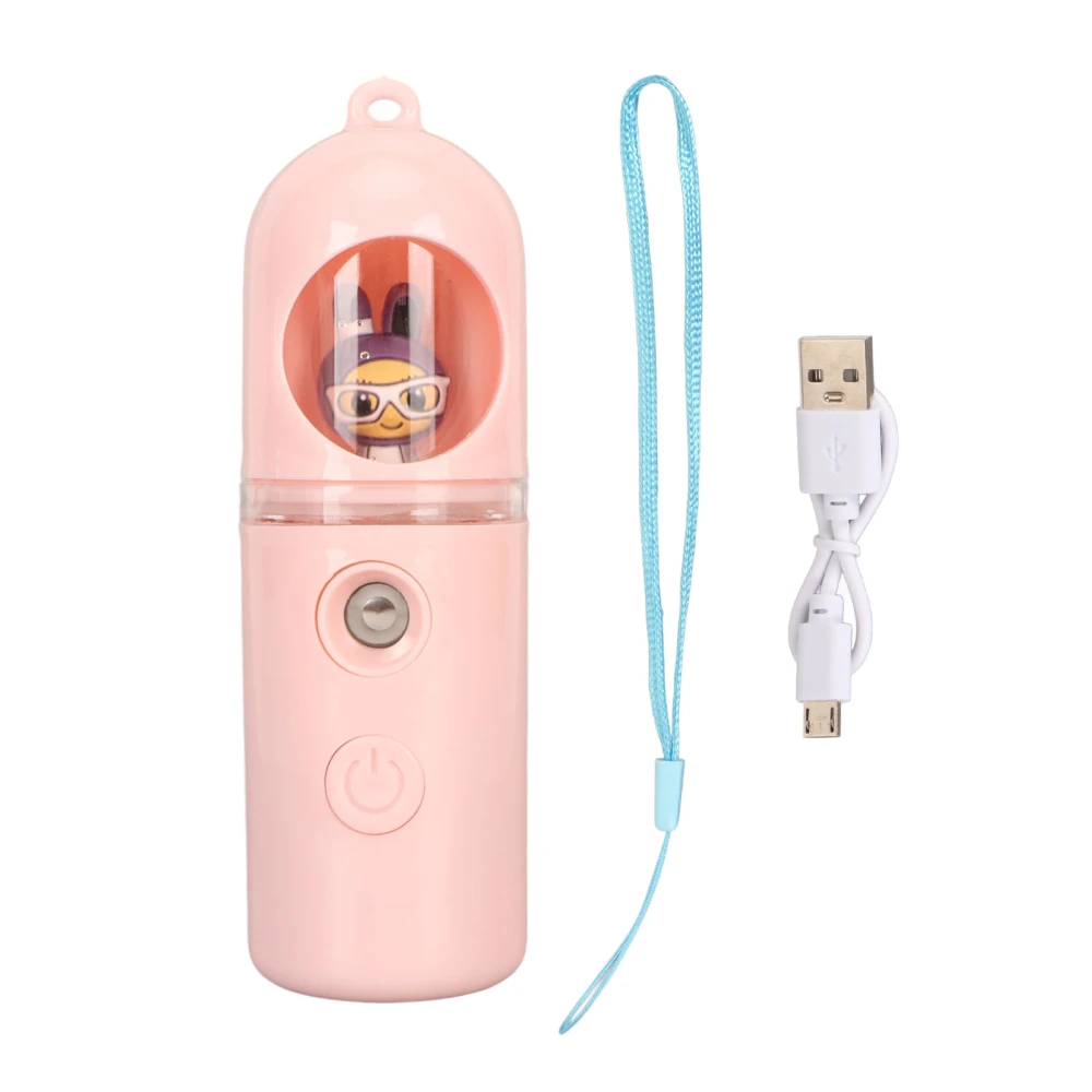 Nano Mist Sprayer Handheld Portable USB Rechargeable 30ml Capacity Cute Mini Face Humidifier for Home Outdoor Pink